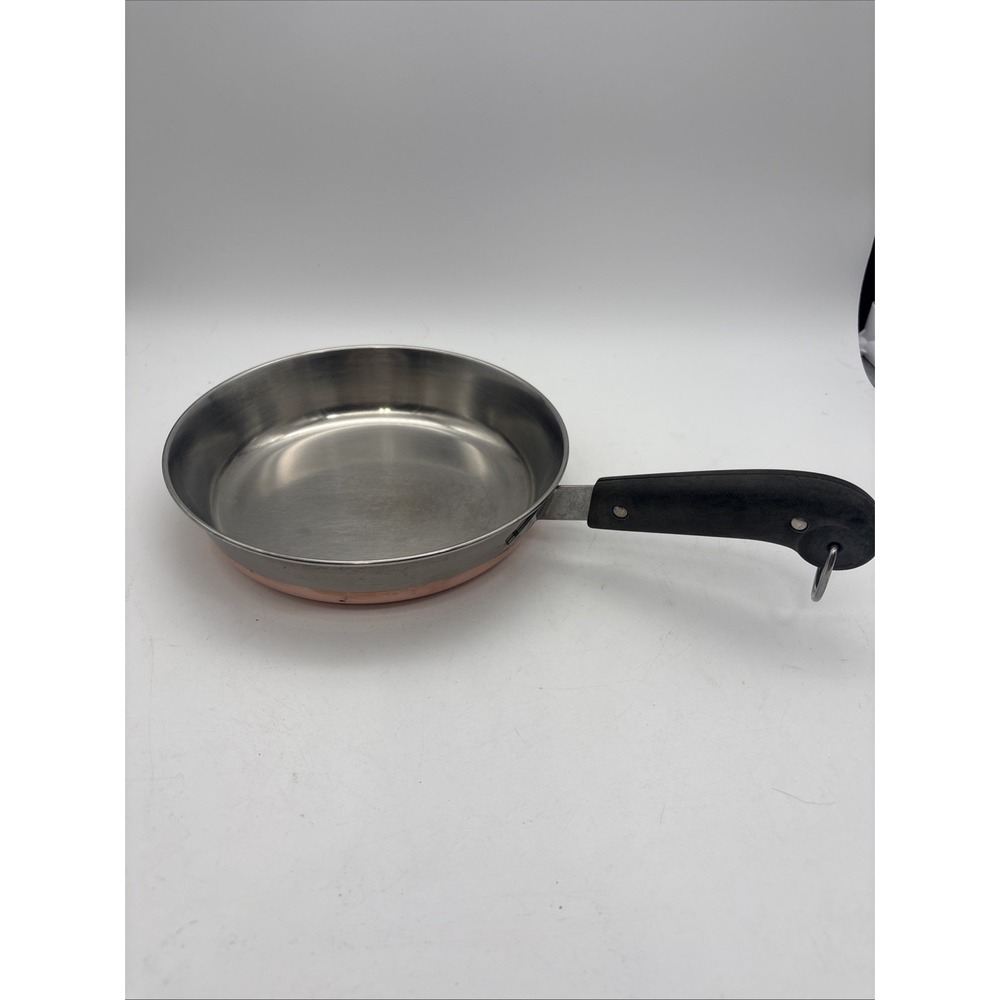 Revere Ware Pre 1968 8.25" Copper Clad Bottom Skillet Stainless - NO LID